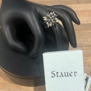 Vintage Stauer ~Sapphire & Diamond Starburst Ring ~ Size 7